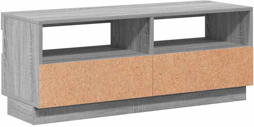 TV staliukas Televizoriaus spintelė su LED, pilka ąžuolo, 100x35x40cm