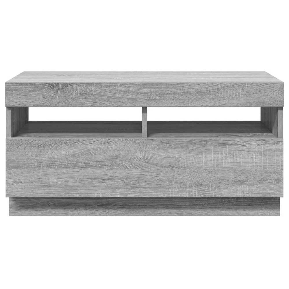 TV staliukas Televizoriaus spintelė su LED, pilka ąžuolo, 80x35x40cm