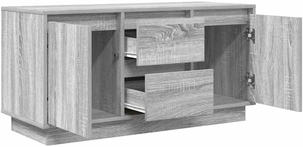 TV staliukas Televizoriaus spintelė su LED, pilka ąžuolo, 100x41x50 cm
