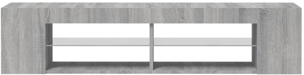 TV staliukas Televizoriaus spintelė su LED, pilka ąžuolo, 135x39x30cm