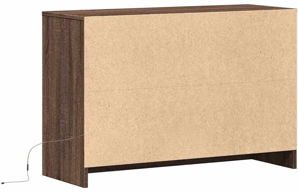 TV staliukas Televizoriaus spintelė su LED, ruda, 91x34x61cm, mediena