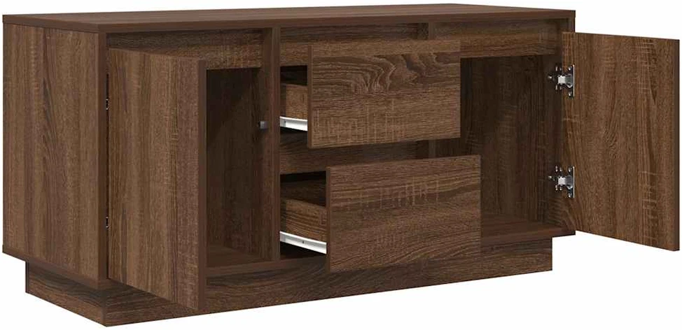 TV staliukas Televizoriaus spintelė su LED, ruda ąžuolo, 100x41x50 cm