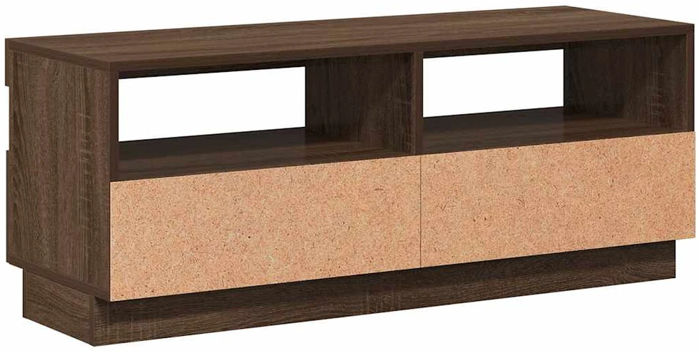 TV staliukas Televizoriaus spintelė su LED, ruda ąžuolo, 100x35x40cm