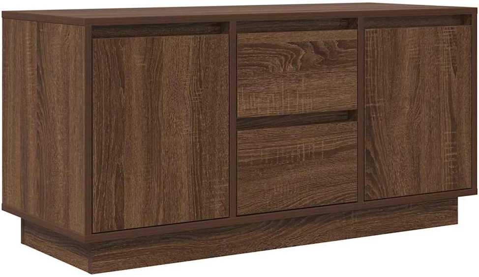 TV staliukas Televizoriaus spintelė su LED, ruda ąžuolo, 100x41x50 cm