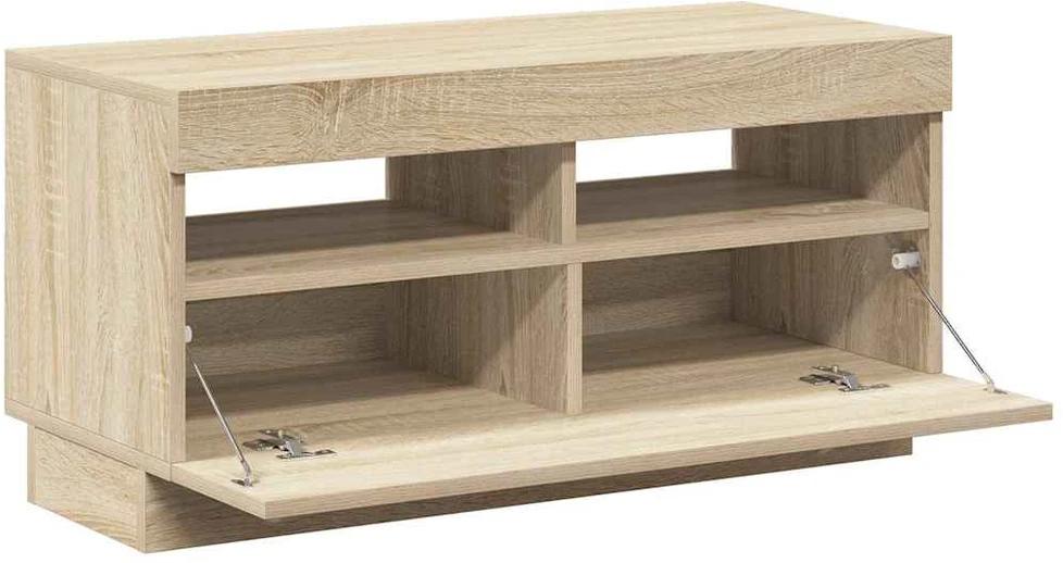 TV staliukas Televizoriaus spintelė su LED, sonoma ąžuolo, 80x35x40cm