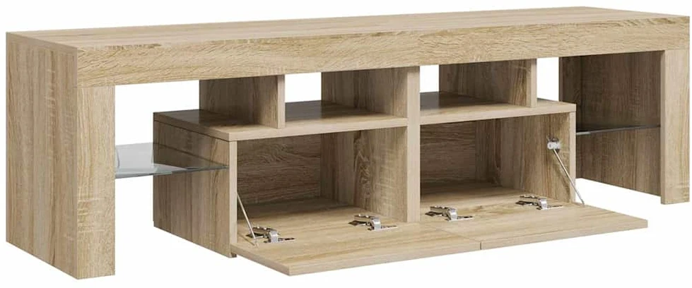 TV staliukas Televizoriaus spintelė su LED, sonoma ąžuolo, 140x36,5x40cm