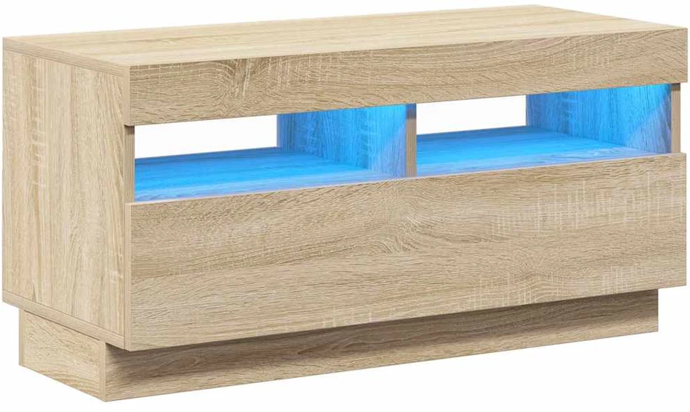 TV staliukas Televizoriaus spintelė su LED, sonoma ąžuolo, 80x35x40cm