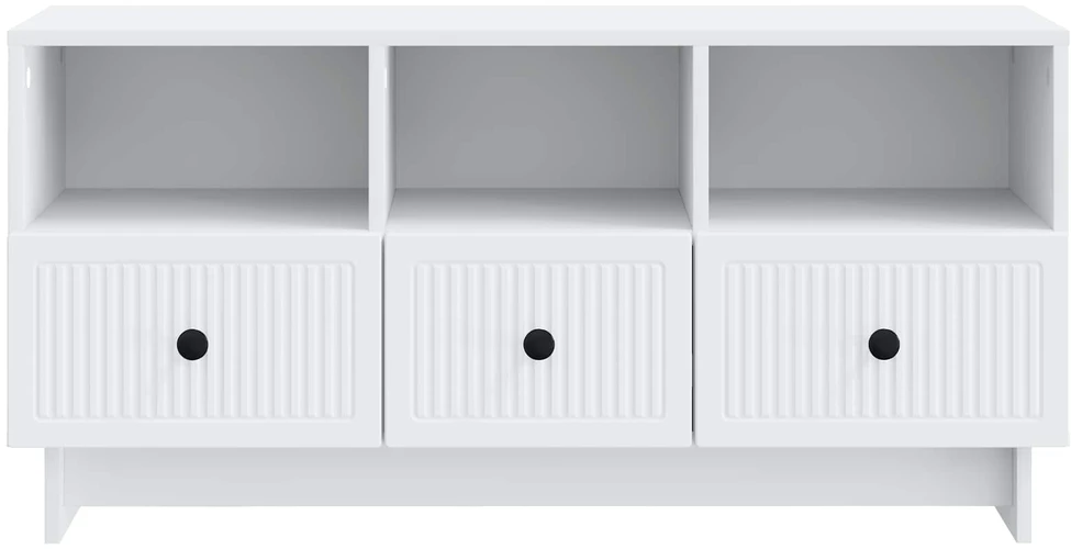 TV staliukas Televizoriaus spintelė su stalčių Balta 102 x 34,5 x 50 cm