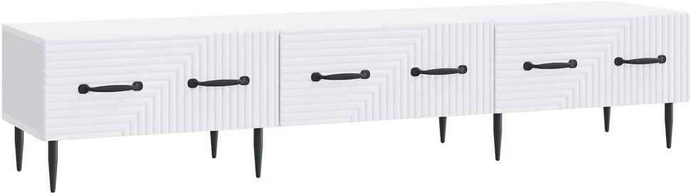 TV staliukas Televizoriaus spintelė su stalčių Balta 147 x 34,5 x 30 cm