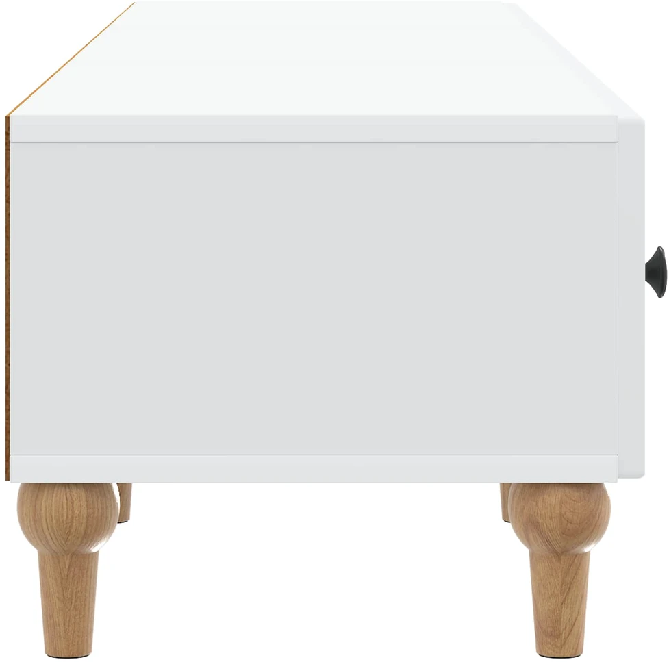 TV staliukas Televizoriaus spintelė su stalčių Balta 147 x 34,5 x 30 cm