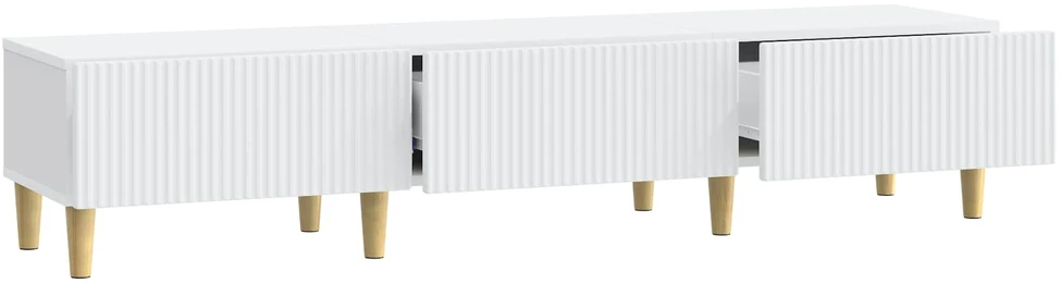 TV staliukas Televizoriaus spintelė su stalčių Balta 147 x 34,5 x 30 cm