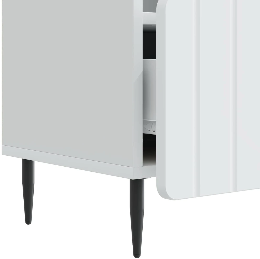 TV staliukas Televizoriaus spintelė su stalčių Balta 102 x 34,5 x 50 cm