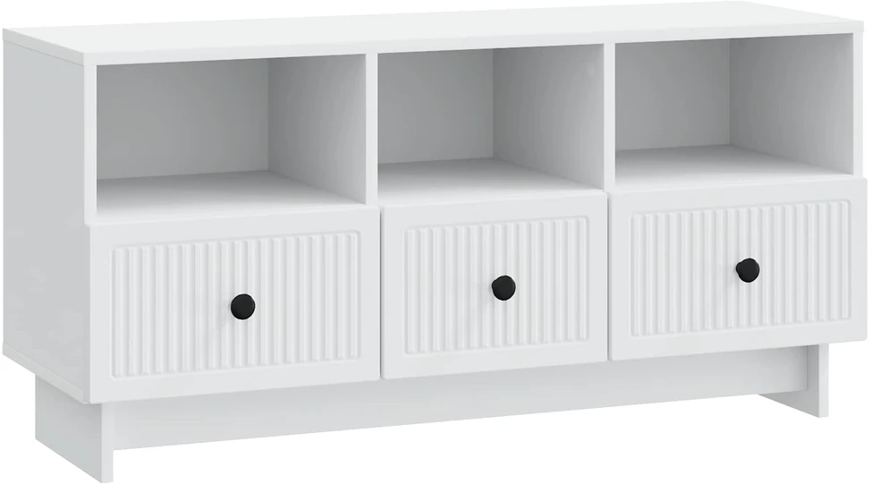 TV staliukas Televizoriaus spintelė su stalčių Balta 102 x 34,5 x 50 cm