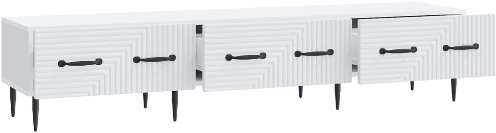 TV staliukas Televizoriaus spintelė su stalčių Balta 147 x 34,5 x 30 cm