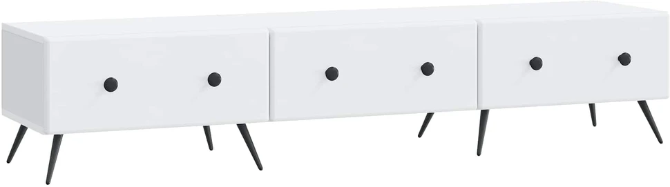 TV staliukas Televizoriaus spintelė su stalčių Balta 147 x 34,5 x 30 cm