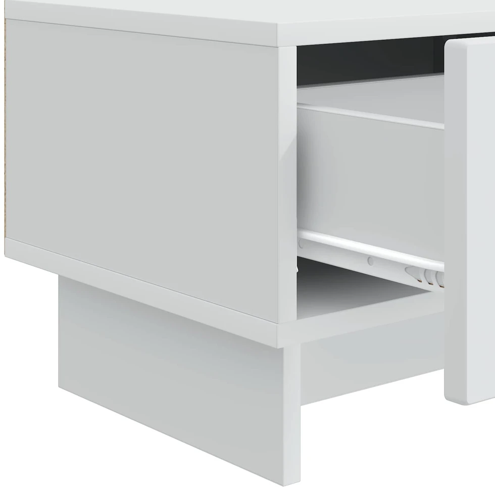 TV staliukas Televizoriaus spintelė su stalčių Balta 147 x 34,5 x 30 cm