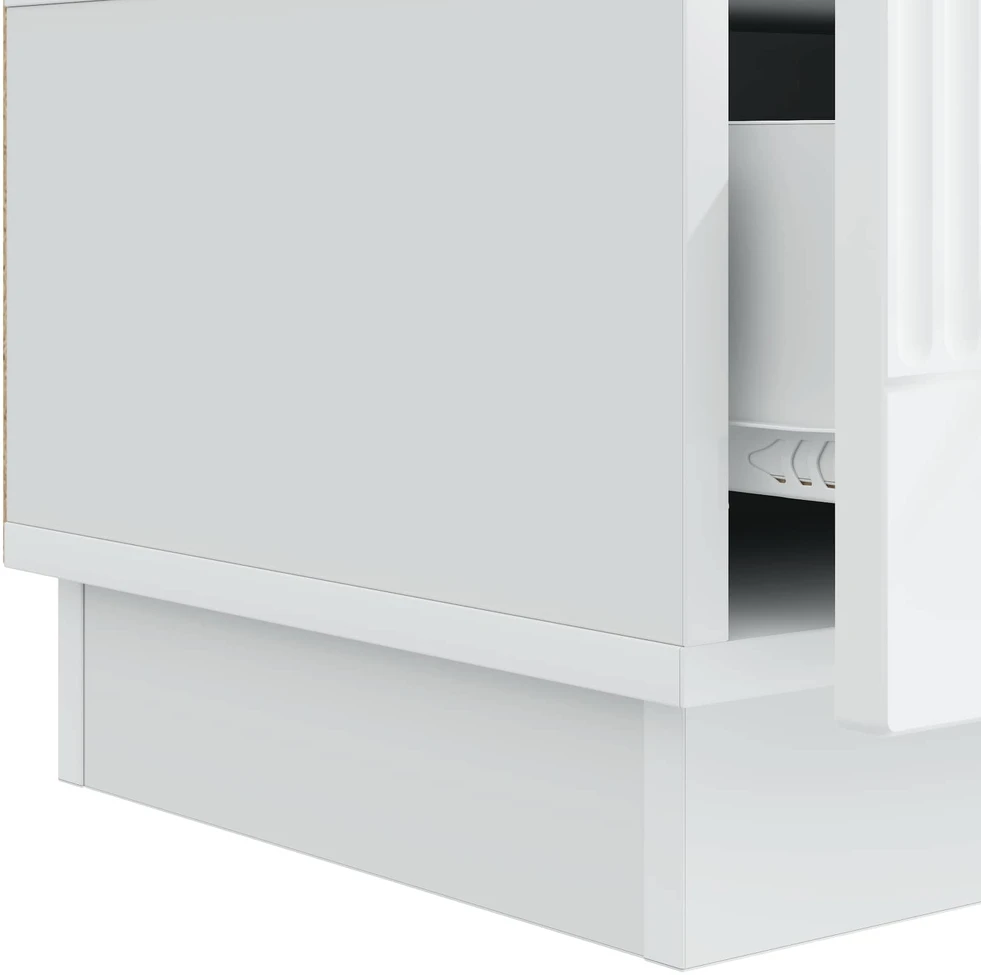 TV staliukas Televizoriaus spintelė su stalčių Balta 147 x 34,5 x 27 cm