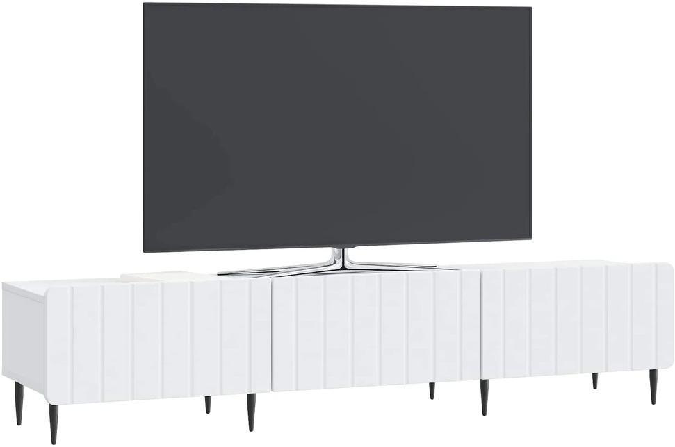 TV staliukas Televizoriaus spintelė su stalčių Balta 147 x 34,5 x 32 cm