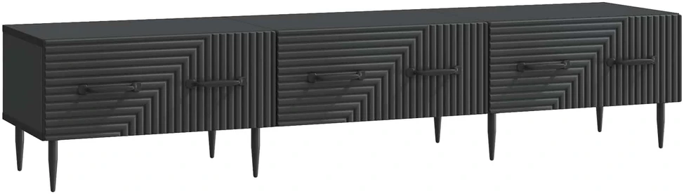 TV staliukas Televizoriaus spintelė su stalčių Juoda 147 x 34,5 x 30 cm