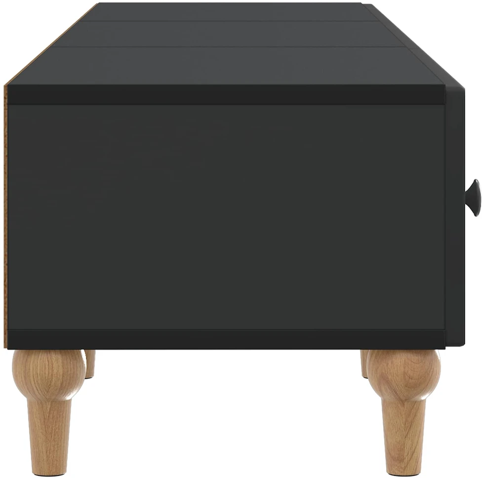 TV staliukas Televizoriaus spintelė su stalčių Juoda 147 x 34,5 x 30 cm