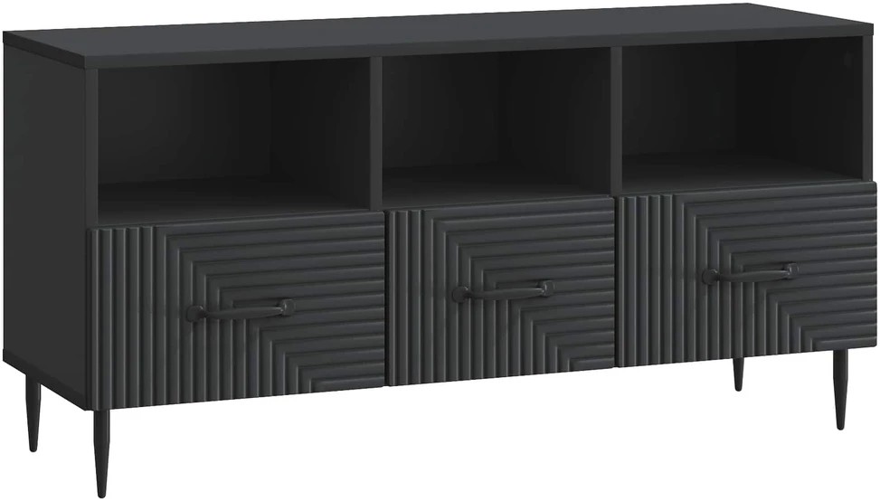 TV staliukas Televizoriaus spintelė su stalčių Juoda 102 x 34,5 x 50 cm