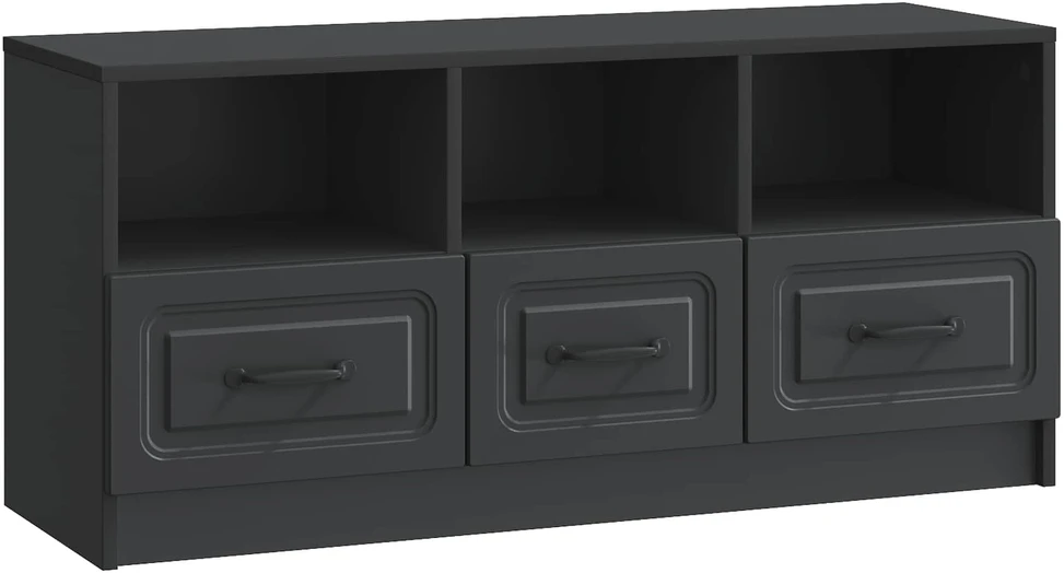 TV staliukas Televizoriaus spintelė su stalčių Juoda 102 x 34,5 x 47 cm