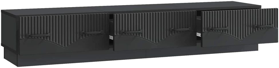 TV staliukas Televizoriaus spintelė su stalčių Juoda 147 x 34,5 x 27 cm