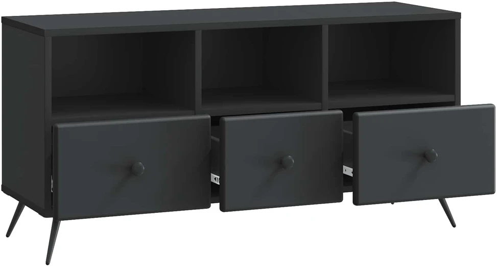 TV staliukas Televizoriaus spintelė su stalčių Juoda 102 x 34,5 x 50 cm