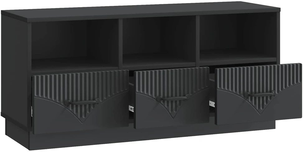 TV staliukas Televizoriaus spintelė su stalčių Juoda 102 x 34,5 x 47 cm