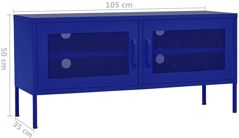 TV staliukas Televizoriaus spintelė, tamsiai mėlyna, 105x35x50cm, plienas