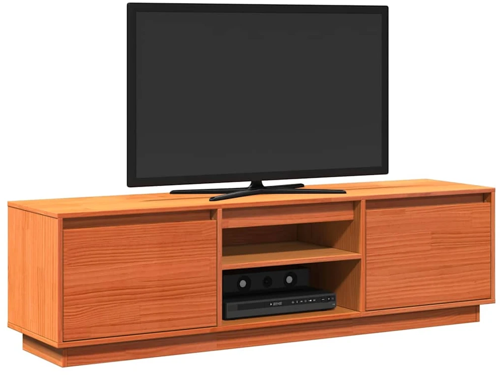 TV staliukas Televizoriaus spintelė, vaško ruda, 140x35x40cm, pušies masyvas