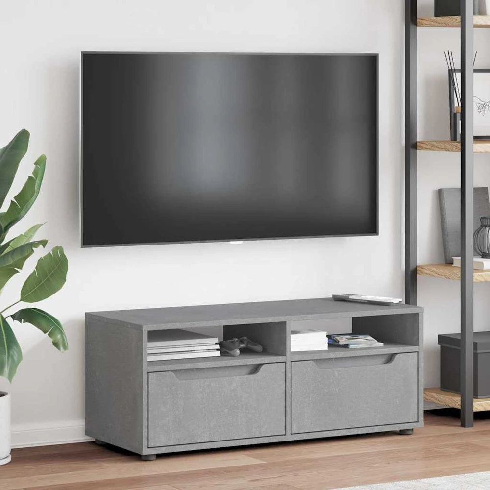 TV staliukas televizoriaus spintelė VISNES Betoninė pilka 100x40x38 cm