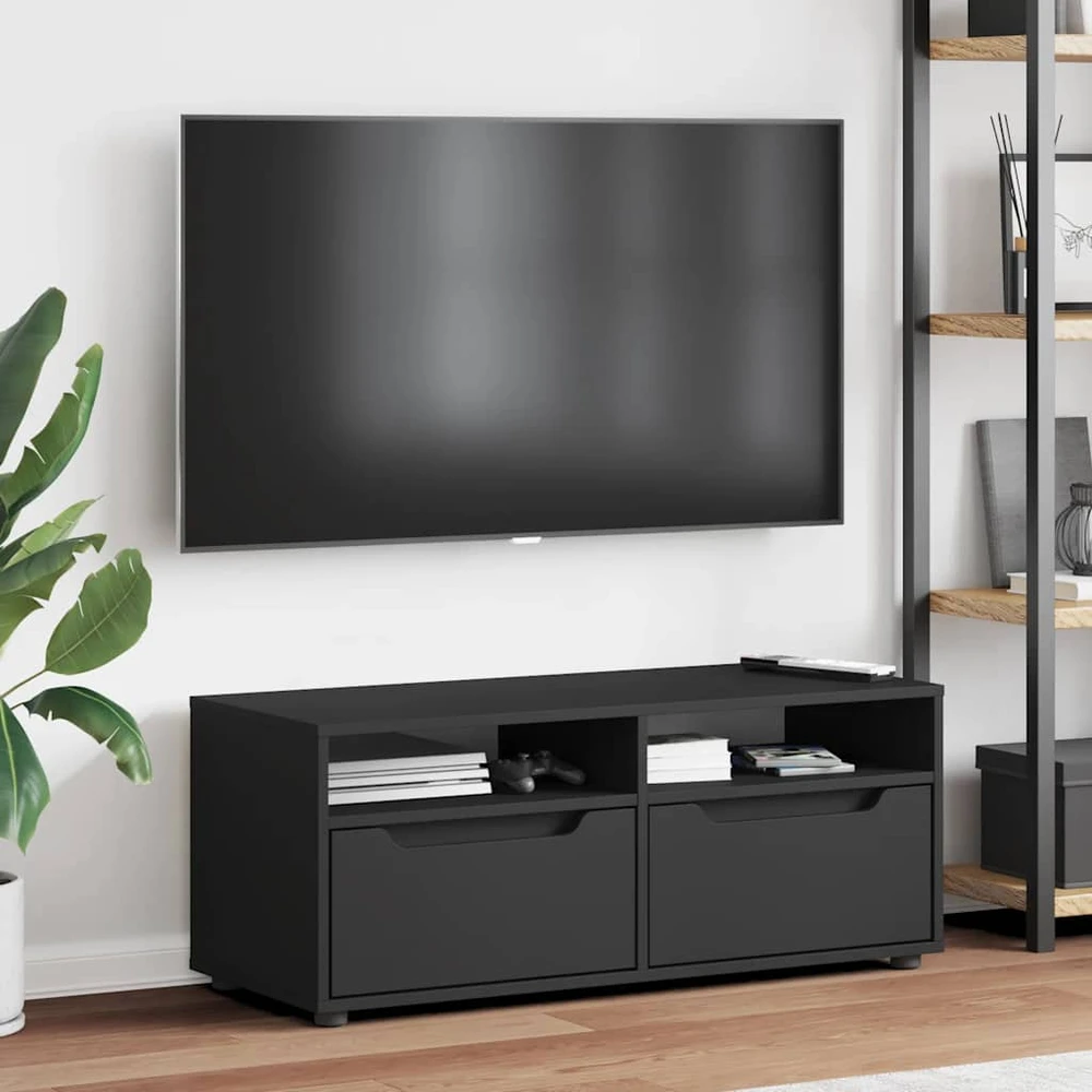 TV staliukas televizoriaus spintelė VISNES Juoda 100x40x38 cm