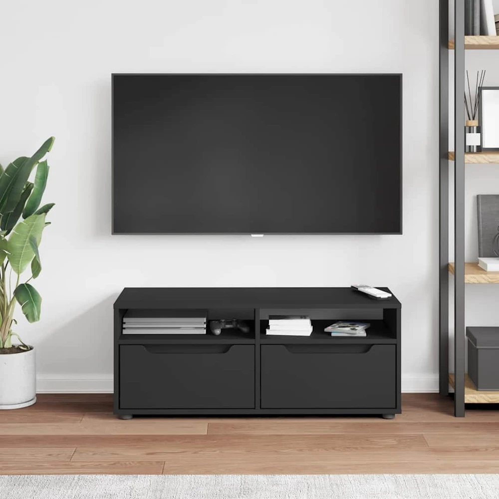 TV staliukas televizoriaus spintelė VISNES Juoda 100x40x38 cm