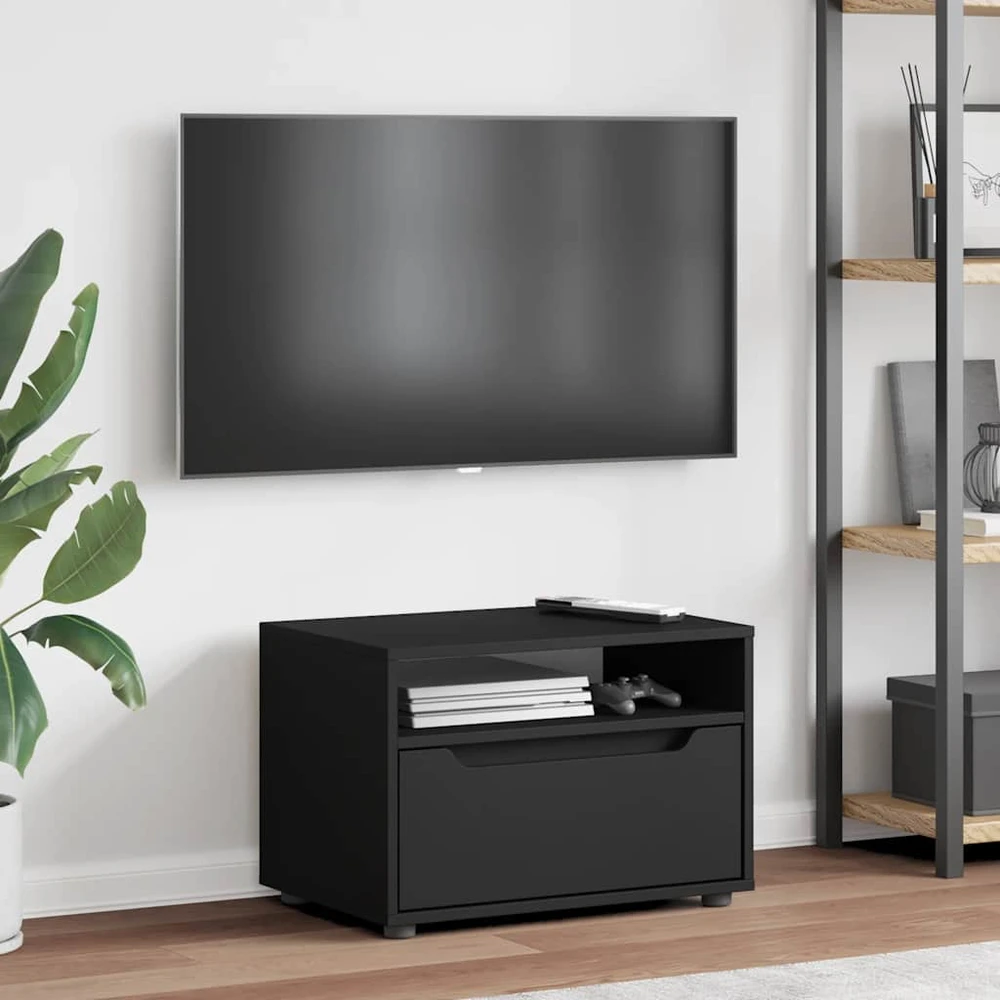 TV staliukas televizoriaus spintelė VISNES Juoda 60x40x38 cm