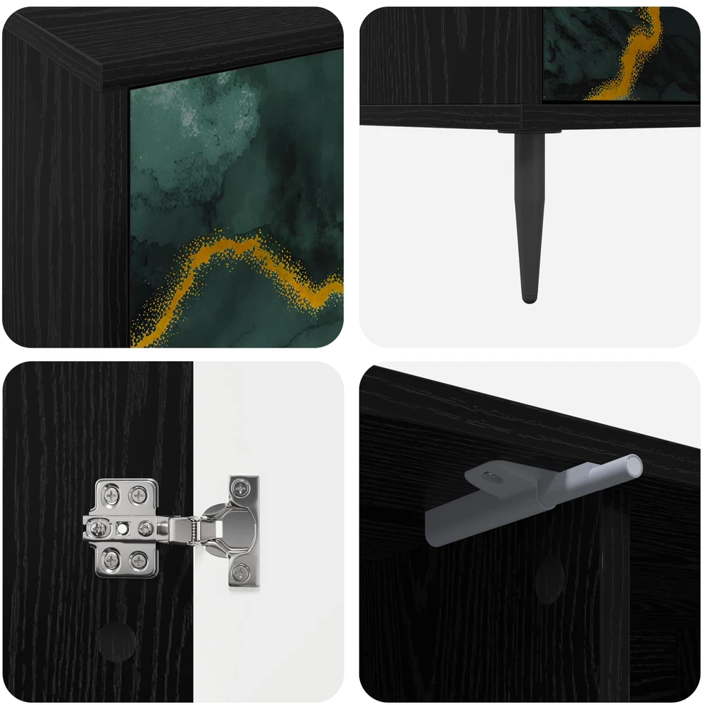 TV staliukas Televizoriaus spintelė WIJHE 102 x 33 x 51 cm Juodojo ąžuolo