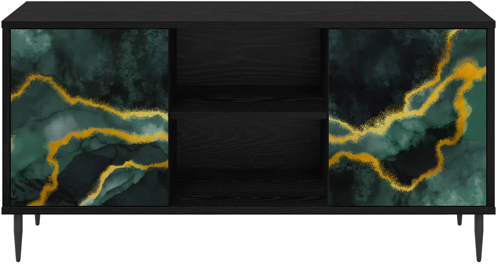 TV staliukas Televizoriaus spintelė WIJHE 102 x 33 x 51 cm Juodojo ąžuolo