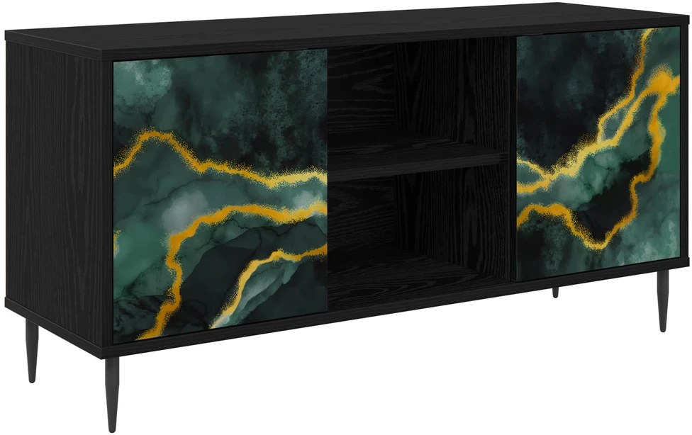 TV staliukas Televizoriaus spintelė WIJHE 102 x 33 x 51 cm Juodojo ąžuolo