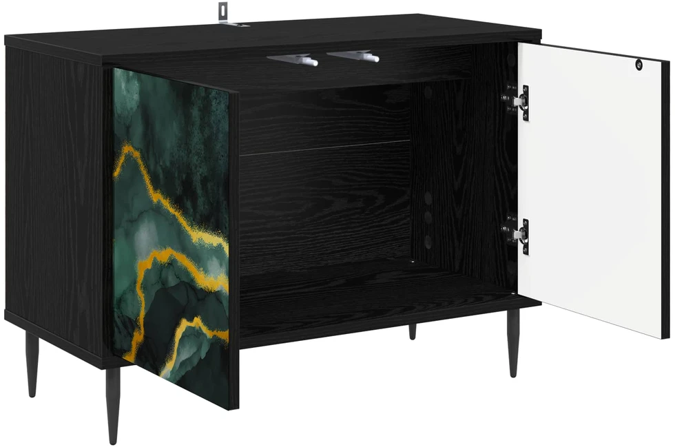 TV staliukas Televizoriaus spintelė WIJHE 69 x 33 x 50,5 cm Juodojo ąžuolo