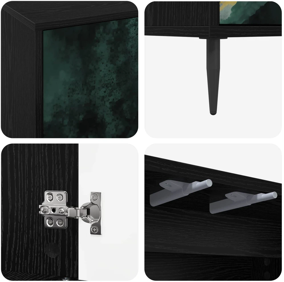 TV staliukas Televizoriaus spintelė WIJHE 69 x 33 x 50,5 cm Juodojo ąžuolo