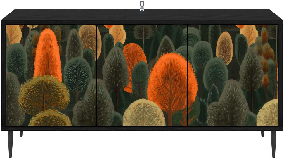 TV staliukas Televizoriaus spintelė ZAANDAM 102 x 33 x 51 cm Juodojo ąžuolo