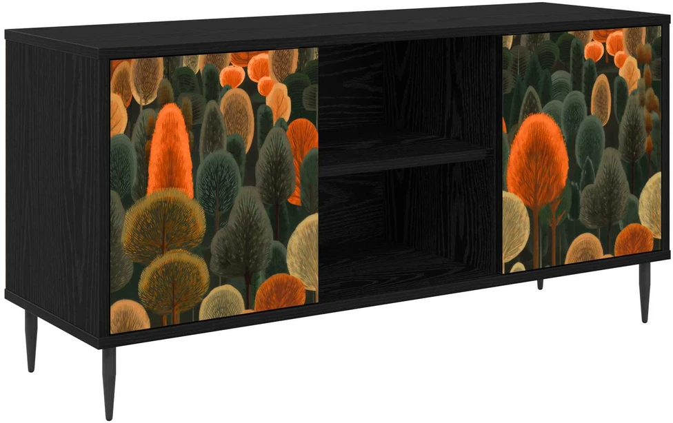 TV staliukas Televizoriaus spintelė ZAANDAM 102 x 33 x 51 cm Juodojo ąžuolo