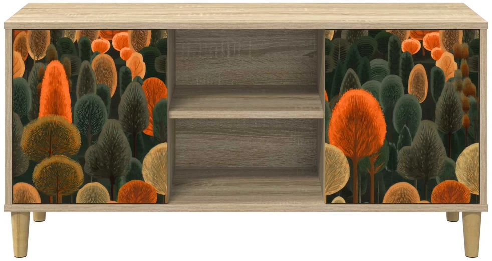 TV staliukas Televizoriaus spintelė ZAANDAM 102 x 33 x 50 cm Sonoma ąžuolo