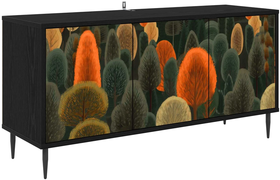 TV staliukas Televizoriaus spintelė ZAANDAM 102 x 33 x 51 cm Juodojo ąžuolo