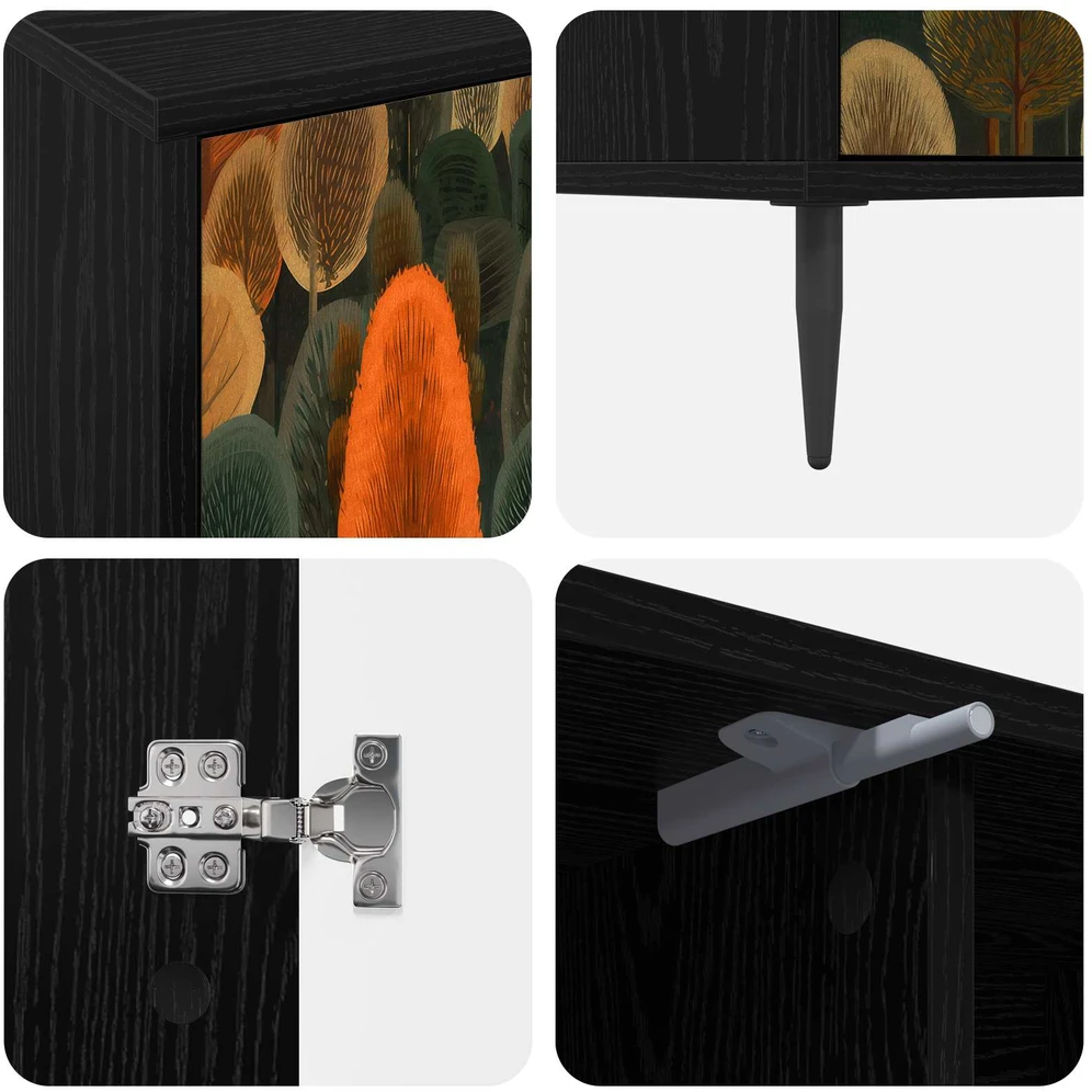 TV staliukas Televizoriaus spintelė ZAANDAM 102 x 33 x 51 cm Juodojo ąžuolo