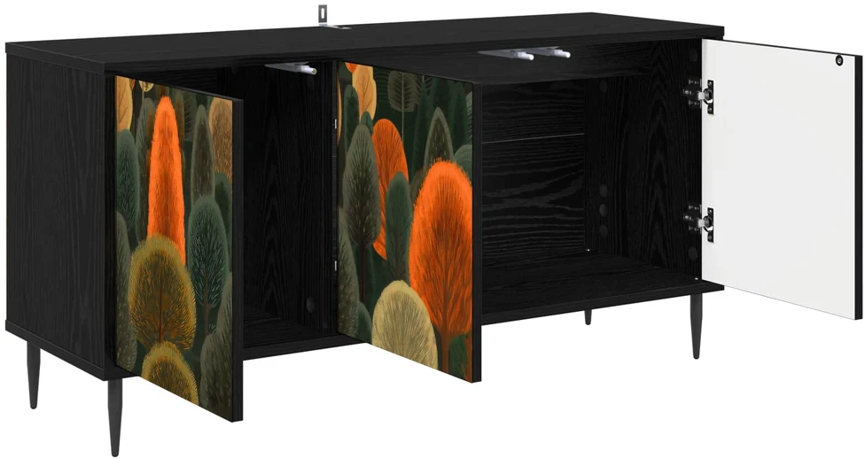 TV staliukas Televizoriaus spintelė ZAANDAM 102 x 33 x 51 cm Juodojo ąžuolo