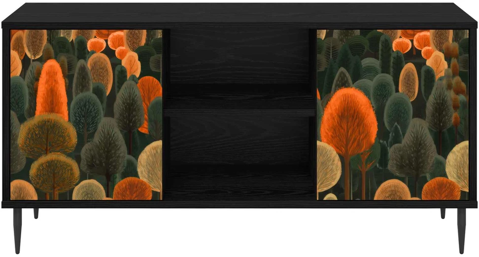 TV staliukas Televizoriaus spintelė ZAANDAM 102 x 33 x 51 cm Juodojo ąžuolo