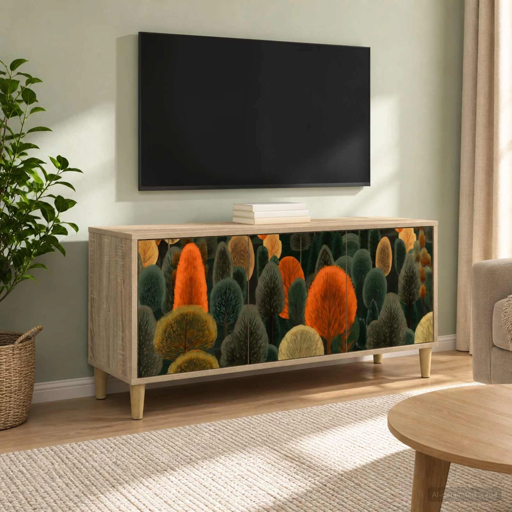 TV staliukas Televizoriaus spintelė ZAANDAM 102 x 33 x 50 cm Sonoma ąžuolo