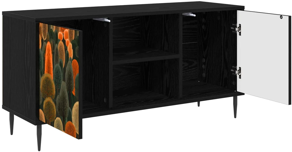 TV staliukas Televizoriaus spintelė ZAANDAM 102 x 33 x 51 cm Juodojo ąžuolo
