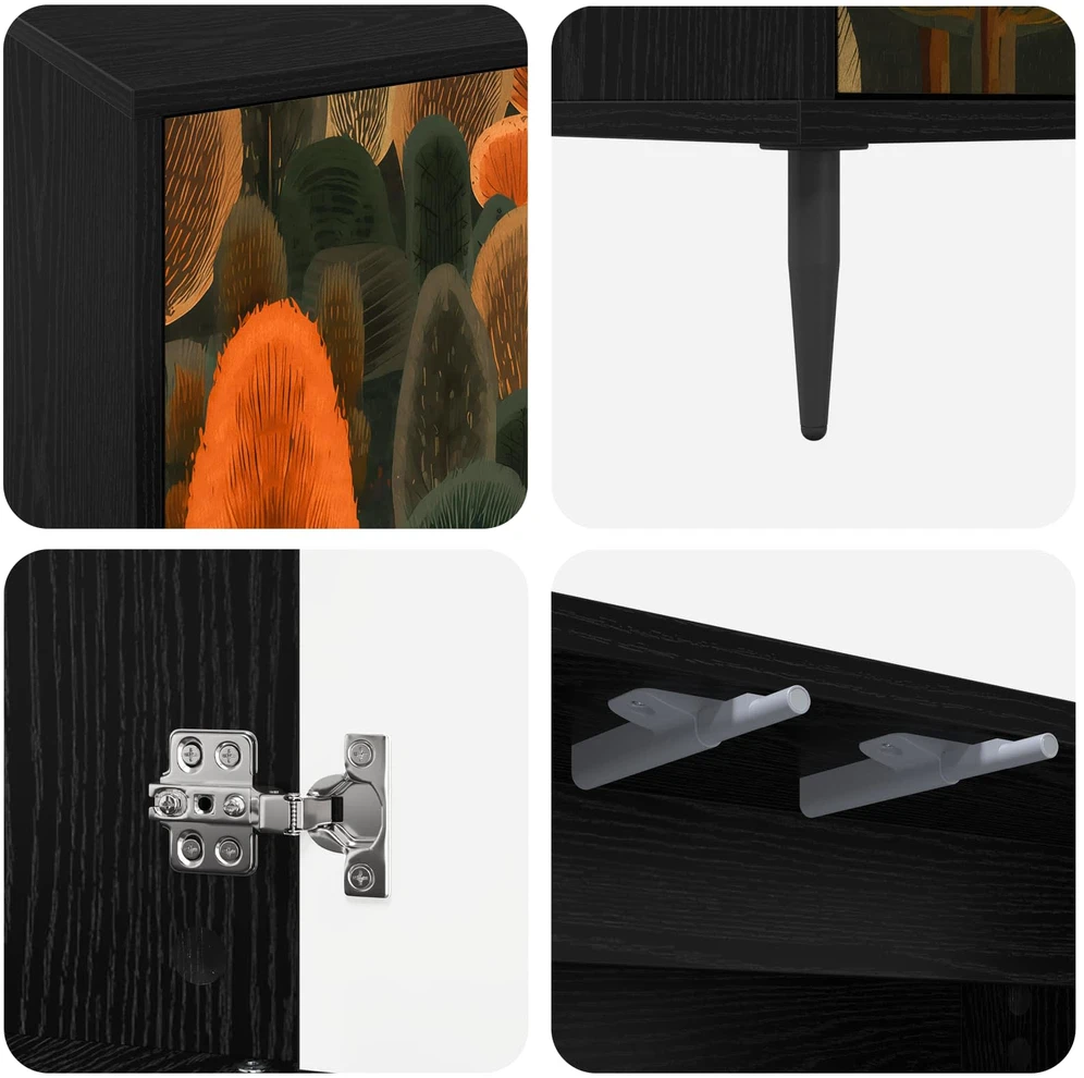 TV staliukas Televizoriaus spintelė ZAANDAM 69 x 33 x 50,5 cm Juodojo ąžuolo